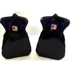 Vintage BLENKO Pineapple bookends with original BLENKO tags BLUE